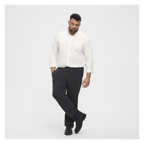 North Latitude Dress Pants Elastic Waist Dark Grey Melange - Miesten housut isot koot - Isojen miesten housut