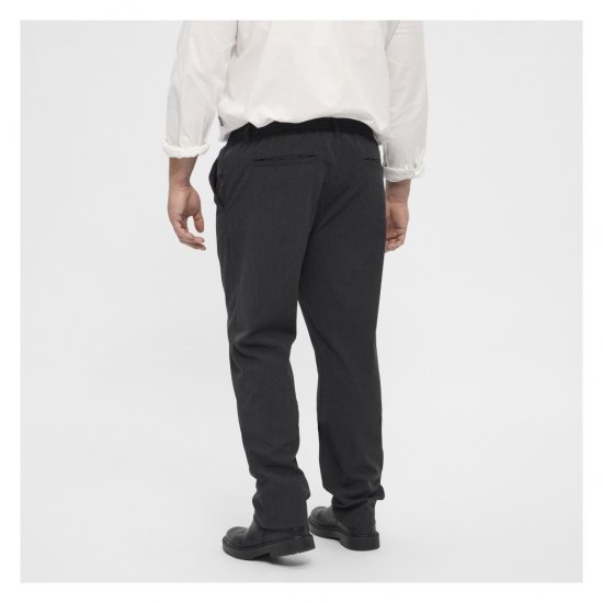 North Latitude Dress Pants Elastic Waist Dark Grey Melange - Miesten housut isot koot - Isojen miesten housut