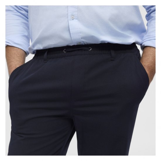 North Latitude Dress Pants Elastic Waist Navy Blue - Miesten housut isot koot - Isojen miesten housut