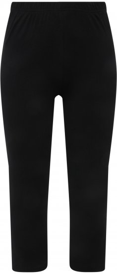 Ulla Popken Basic Stretch Knit Capris Black - Naisten farkut ja housut isot koot - 