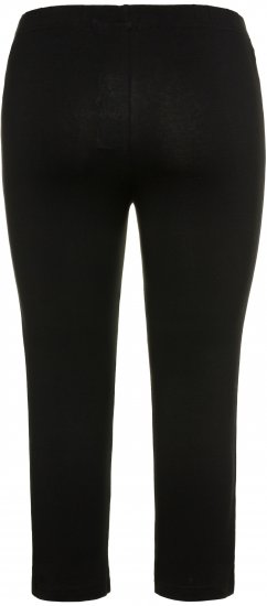 Ulla Popken Basic Stretch Knit Capris Black - Naisten farkut ja housut isot koot - 