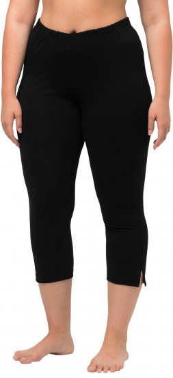 Ulla Popken Basic Stretch Knit Capris Black - Naisten farkut ja housut isot koot - 