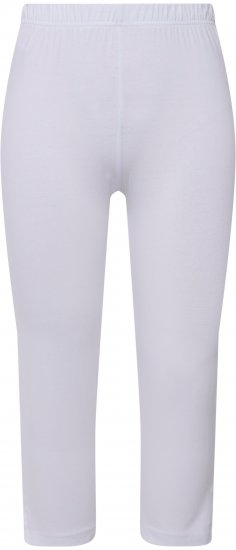 Ulla Popken Basic Stretch Knit Capris White - Naisten farkut ja housut isot koot - 