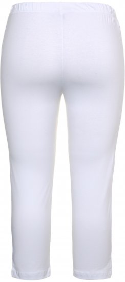 Ulla Popken Basic Stretch Knit Capris White - Naisten farkut ja housut isot koot - 