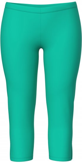 Ulla Popken Basic Stretch Knit Capris Green - Naisten farkut ja housut isot koot - 