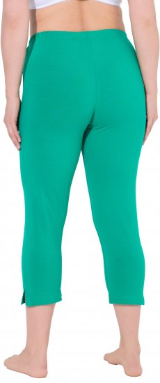 Ulla Popken Basic Stretch Knit Capris Green - Naisten farkut ja housut isot koot - 