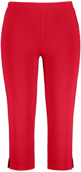 Ulla Popken Basic Stretch Knit Capris Red - Naisten farkut ja housut isot koot - 