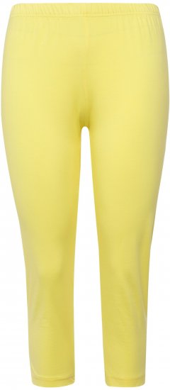 Ulla Popken Basic Stretch Knit Capris Yellow - Naisten farkut ja housut isot koot - 