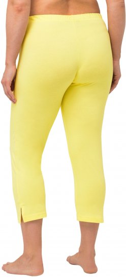 Ulla Popken Basic Stretch Knit Capris Yellow - Naisten farkut ja housut isot koot - 