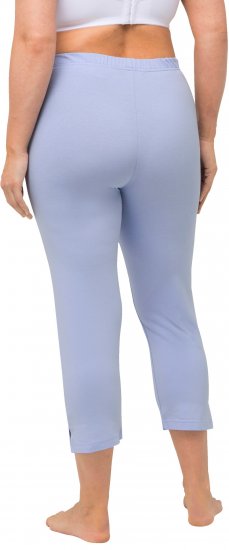 Ulla Popken Basic Stretch Knit Capris Blue - Naisten farkut ja housut isot koot - 