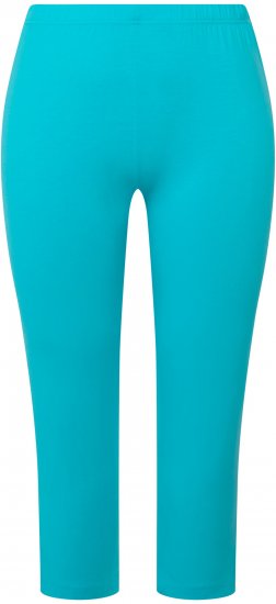 Ulla Popken Basic Stretch Knit Capris Blue - Naisten farkut ja housut isot koot - 