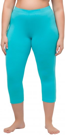 Ulla Popken Basic Stretch Knit Capris Blue - Naisten farkut ja housut isot koot - 