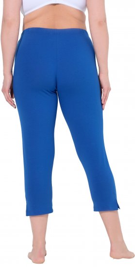 Ulla Popken Basic Stretch Knit Capris Blue - Ulla Popken - 