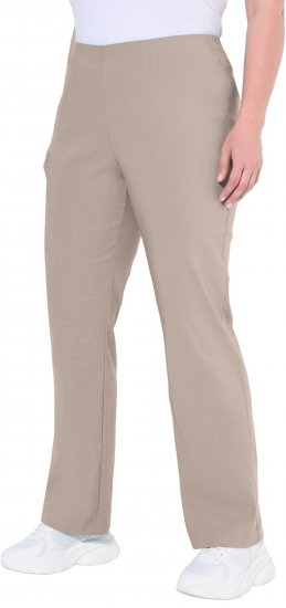 Ulla Popken Classic Stretch Bengaline Comfort Pants Beige - Naisten farkut ja housut isot koot - 