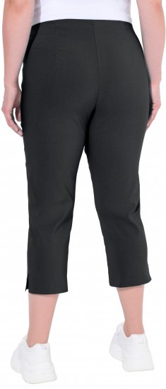 Ulla Popken Stretch Basic Bengaline Capri Pants Black - Naisten farkut ja housut isot koot - 