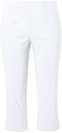 Ulla Popken Stretch Basic Bengaline Capri Pants Snow White - Naisten farkut ja housut isot koot - 