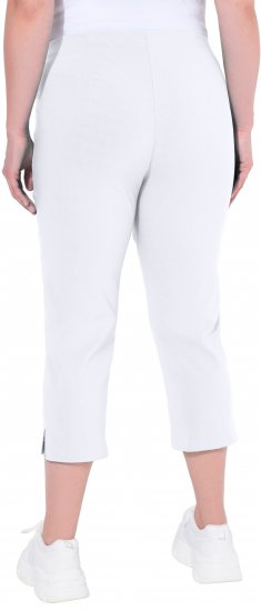 Ulla Popken Stretch Basic Bengaline Capri Pants Snow White - Naisten farkut ja housut isot koot - 