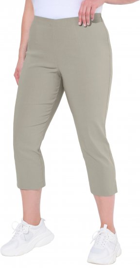 Ulla Popken Stretch Basic Bengaline Capri Pants Grey - Naisten farkut ja housut isot koot - 