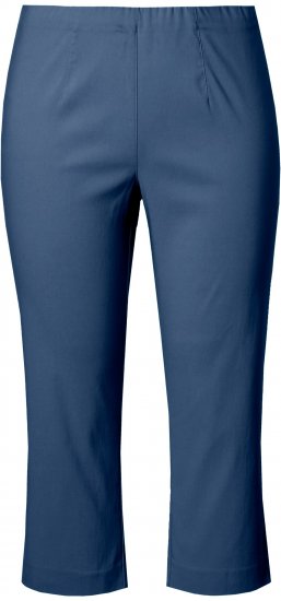 Ulla Popken Stretch Basic Bengaline Capri Pants Denim Blue - Naisten farkut ja housut isot koot - 