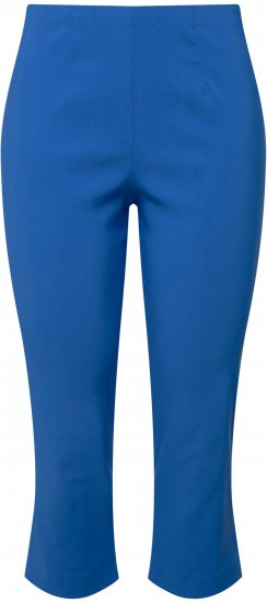 Ulla Popken Stretch Basic Bengaline Capri Pants Royal Blue - Naisten farkut ja housut isot koot - 