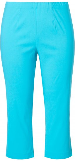 Ulla Popken Stretch Basic Bengaline Capri Pants Deep Aqua - Naisten farkut ja housut isot koot - 
