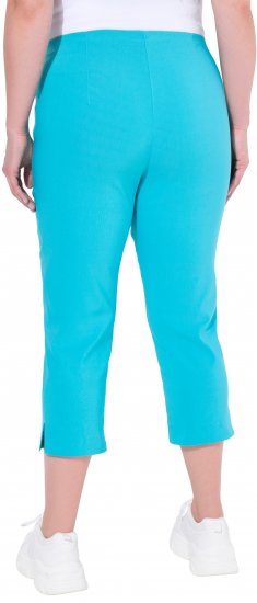 Ulla Popken Stretch Basic Bengaline Capri Pants Deep Aqua - Naisten farkut ja housut isot koot - 