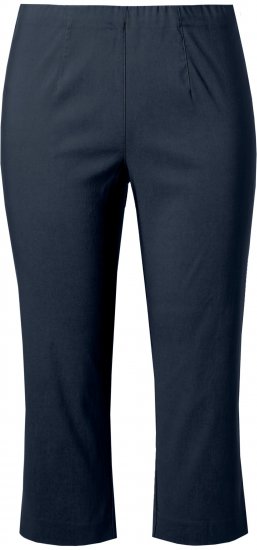 Ulla Popken Stretch Basic Bengaline Capri Pants Navy Blue - Naisten farkut ja housut isot koot - 