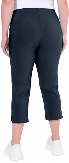 Ulla Popken Stretch Basic Bengaline Capri Pants Navy Blue - Naisten farkut ja housut isot koot - 