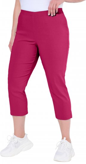 Ulla Popken Stretch Basic Bengaline Capri Pants Pale Lilac - Naisten farkut ja housut isot koot - 