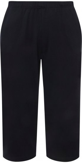 Ulla Popken Pull On Knit Elastic Waist Pocket Crop Pants Blue - Naisten farkut ja housut isot koot - 