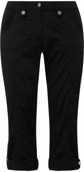 Ulla Popken Roll Tab Hem Stretch Cargo Pants Black - Naisten farkut ja housut isot koot - 