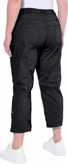 Ulla Popken Roll Tab Hem Stretch Cargo Pants Black - Naisten farkut ja housut isot koot - 
