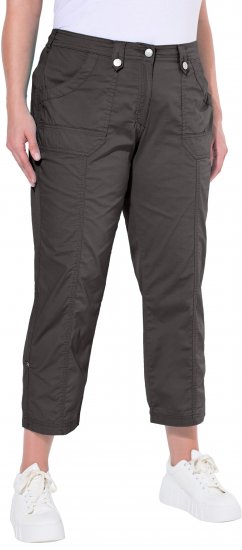 Ulla Popken Roll Tab Hem Stretch Cargo Pants Grey - Naisten farkut ja housut isot koot - 