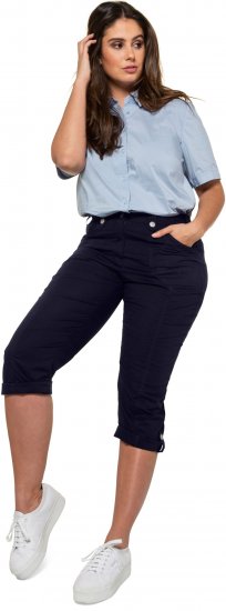 Ulla Popken Roll Tab Hem Stretch Cargo Pants Navy - Naisten farkut ja housut isot koot - 