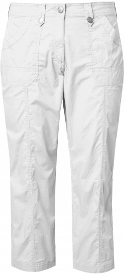 Ulla Popken Roll Tab Hem Stretch Cargo Pants White - Naisten farkut ja housut isot koot - 