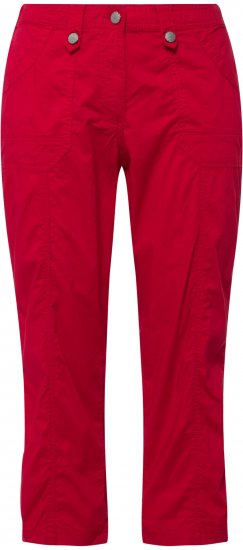 Ulla Popken Roll Tab Hem Stretch Cargo Pants Red - Naisten farkut ja housut isot koot - 