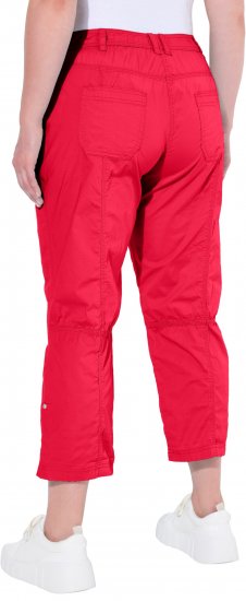 Ulla Popken Roll Tab Hem Stretch Cargo Pants Red - Naisten farkut ja housut isot koot - 