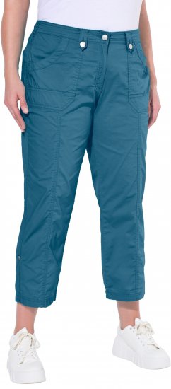 Ulla Popken Roll Tab Hem Stretch Cargo Pants Blue - Naisten farkut ja housut isot koot - 