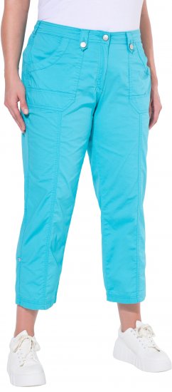 Ulla Popken Roll Tab Hem Stretch Cargo Pants Deep Aqua - Naisten farkut ja housut isot koot - 