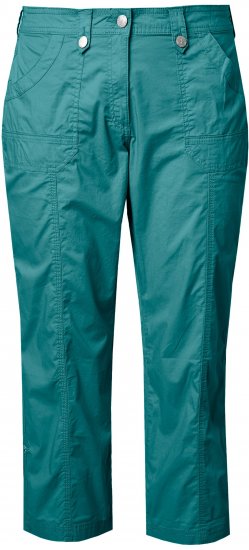 Ulla Popken Roll Tab Hem Stretch Cargo Pants Teal - Naisten farkut ja housut isot koot - 