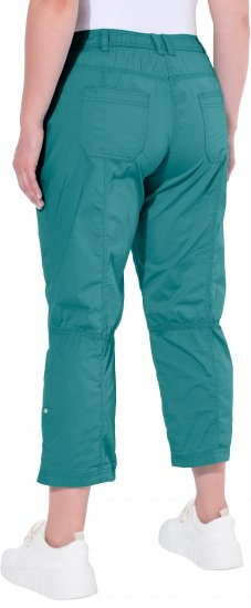 Ulla Popken Roll Tab Hem Stretch Cargo Pants Teal - Naisten farkut ja housut isot koot - 