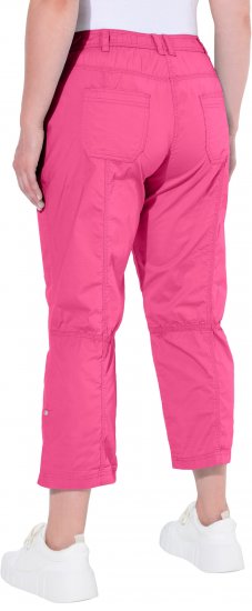 Ulla Popken Roll Tab Hem Stretch Cargo Pants Pink - Naisten farkut ja housut isot koot - 