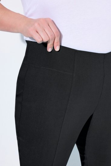 Ulla Popken Bengaline Elastic Waist Stretch Capri Pants Black - Kangashousut - Naisten plus-size kangashousut