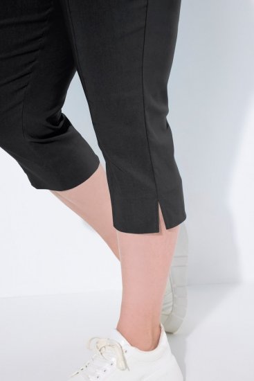 Ulla Popken Bengaline Elastic Waist Stretch Capri Pants Black - Kangashousut - Naisten plus-size kangashousut