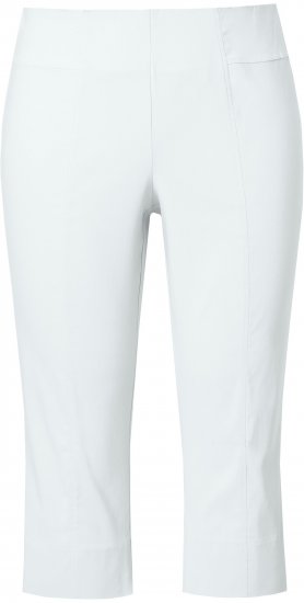 Ulla Popken Bengaline Elastic Waist Stretch Capri Pants Snow White - Farkut & Housut Isoissa Koissa – Plus Size - 