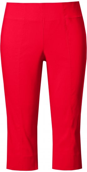 Ulla Popken Bengaline Elastic Waist Stretch Capri Pants Red - Naisten farkut ja housut isot koot - 