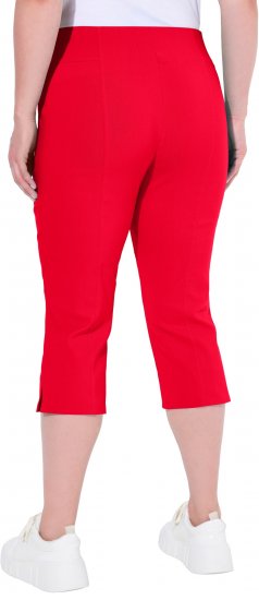 Ulla Popken Bengaline Elastic Waist Stretch Capri Pants Red - Naisten farkut ja housut isot koot - 