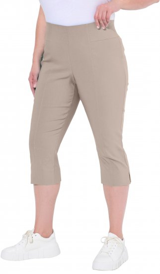 Ulla Popken Bengaline Elastic Waist Stretch Capri Pants Orange - Naisten farkut ja housut isot koot - 