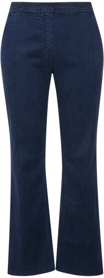 Ulla Popken Straight Leg Elastic Waist Mandy Fit Stretch Jeans Denim Blue - Naisten farkut ja housut isot koot - 