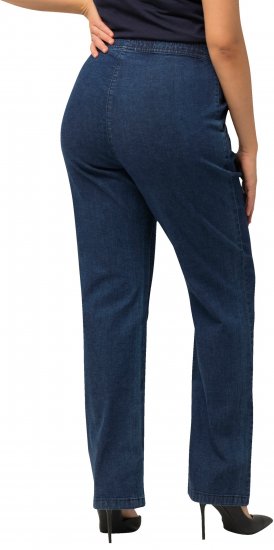Ulla Popken Straight Leg Elastic Waist Mandy Fit Stretch Jeans Denim Blue - Naisten farkut ja housut isot koot - 